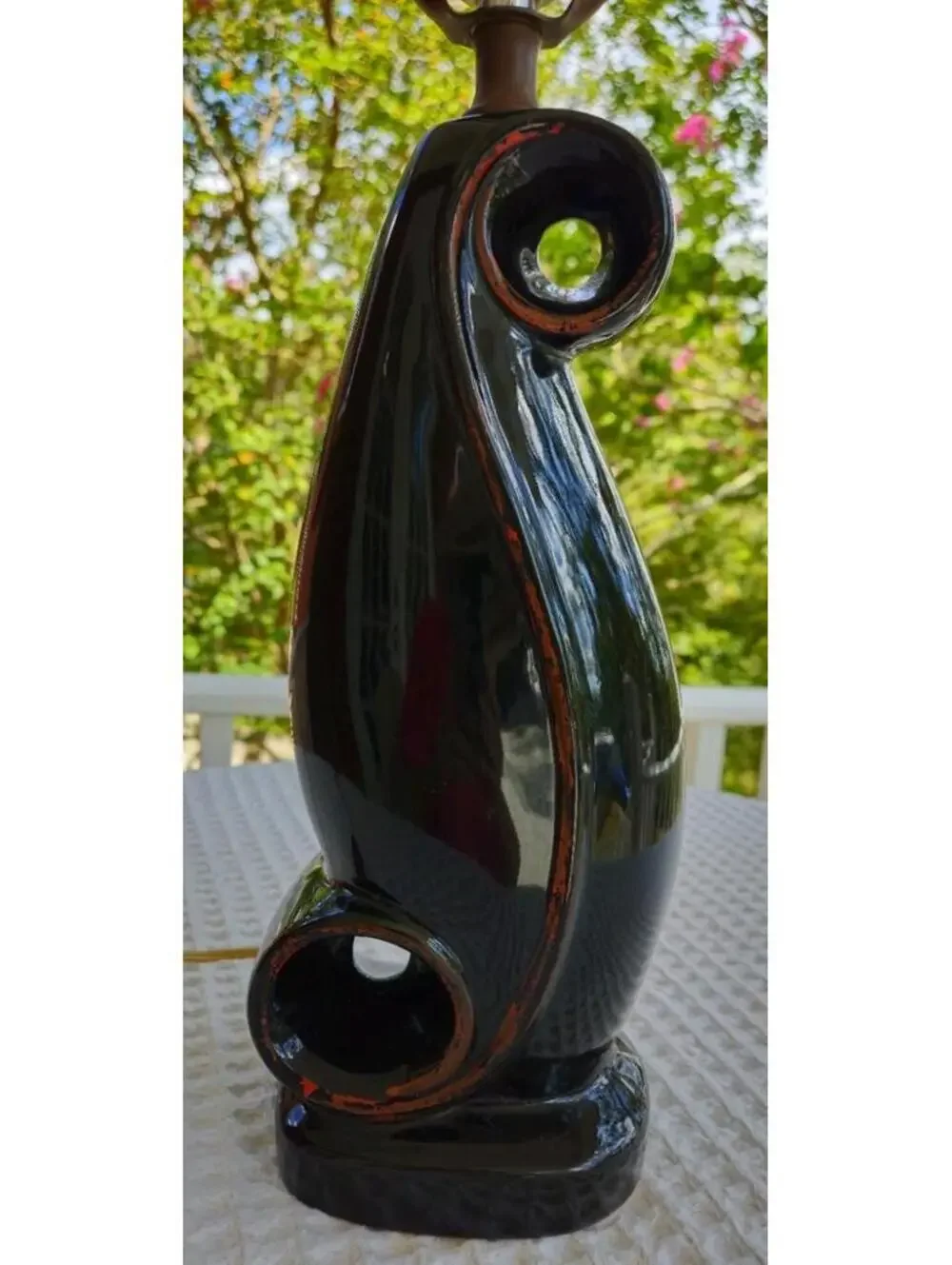 MCM Black Ceramic Table Lamp 5